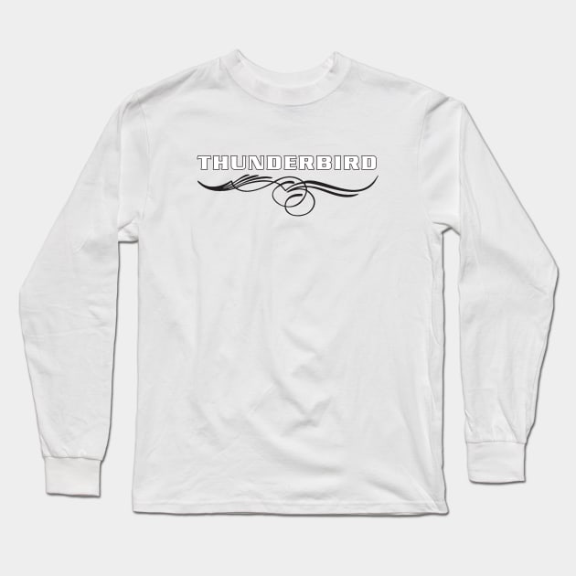 Thunderbird Emblem with Swoop Pinstripes Long Sleeve T-Shirt by PauHanaDesign